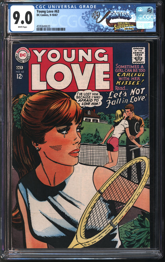 D.C. Comics Young Love #63 9-10/67 FANTAST CGC 9.0 White Pages