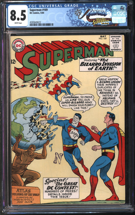 D.C. Comics Superman #169 5/64 FANTAST CGC 8.5 White Pages