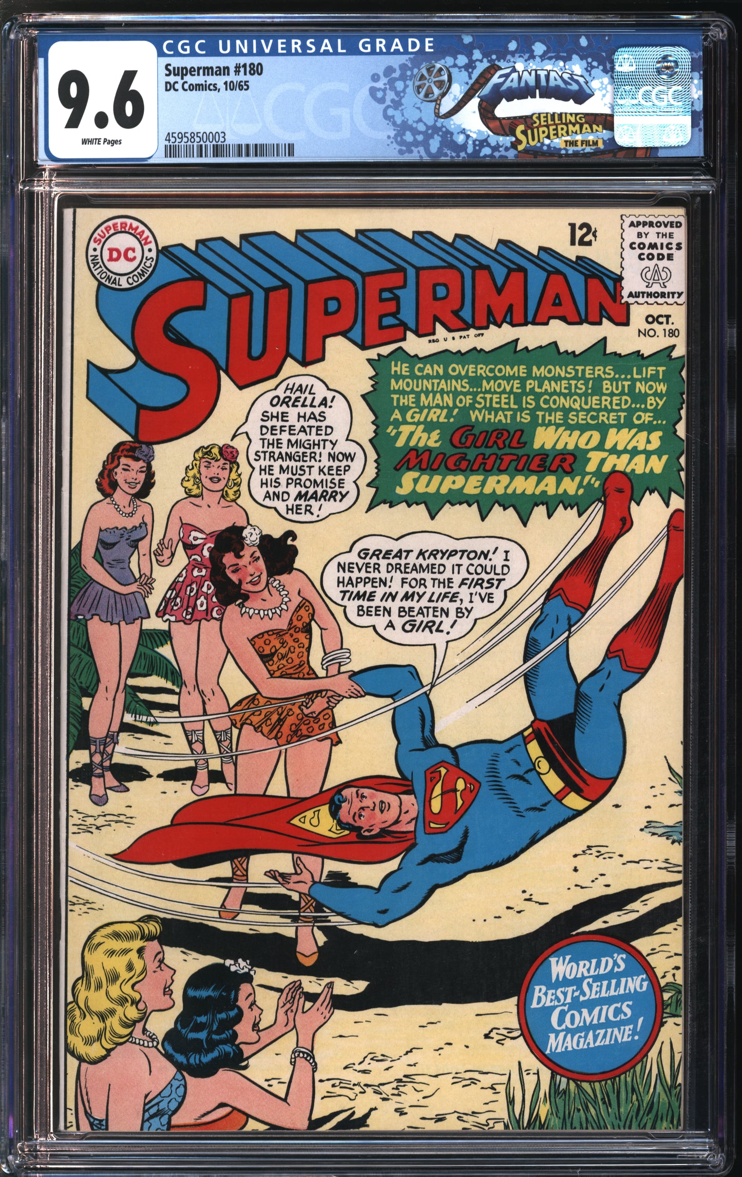 D.C. Comics Superman #180 10/65 FANTAST CGC 9.6 White Pages