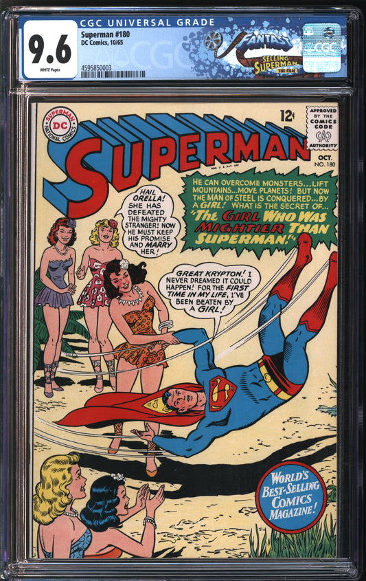 D.C. Comics Superman #180 10/65 FANTAST CGC 9.6 White Pages
