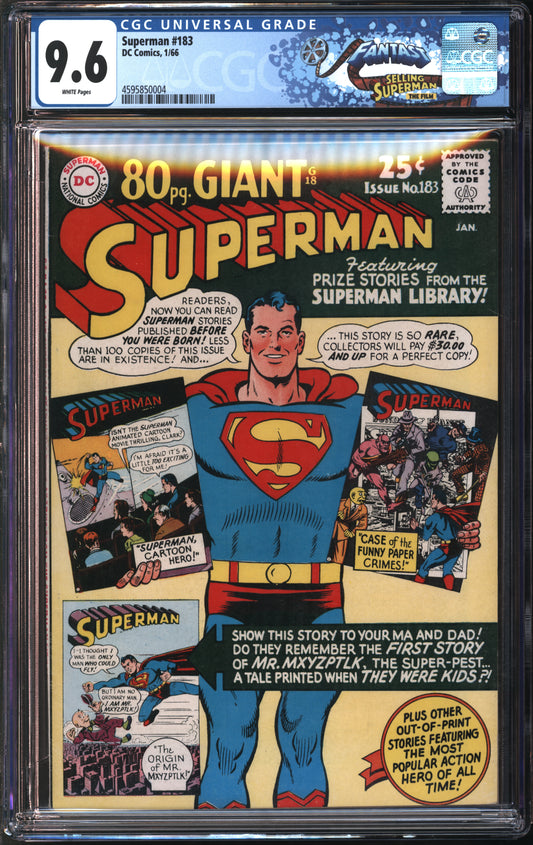 D.C. Comics Superman #183 1/66 FANTAST CGC 9.6 White Pages