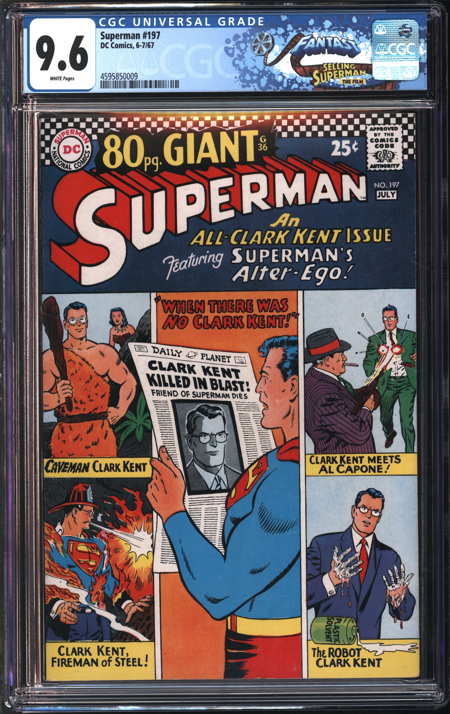 D.C. Comics Superman #197 6-7/67 FANTAST CGC 9.6 White Pages