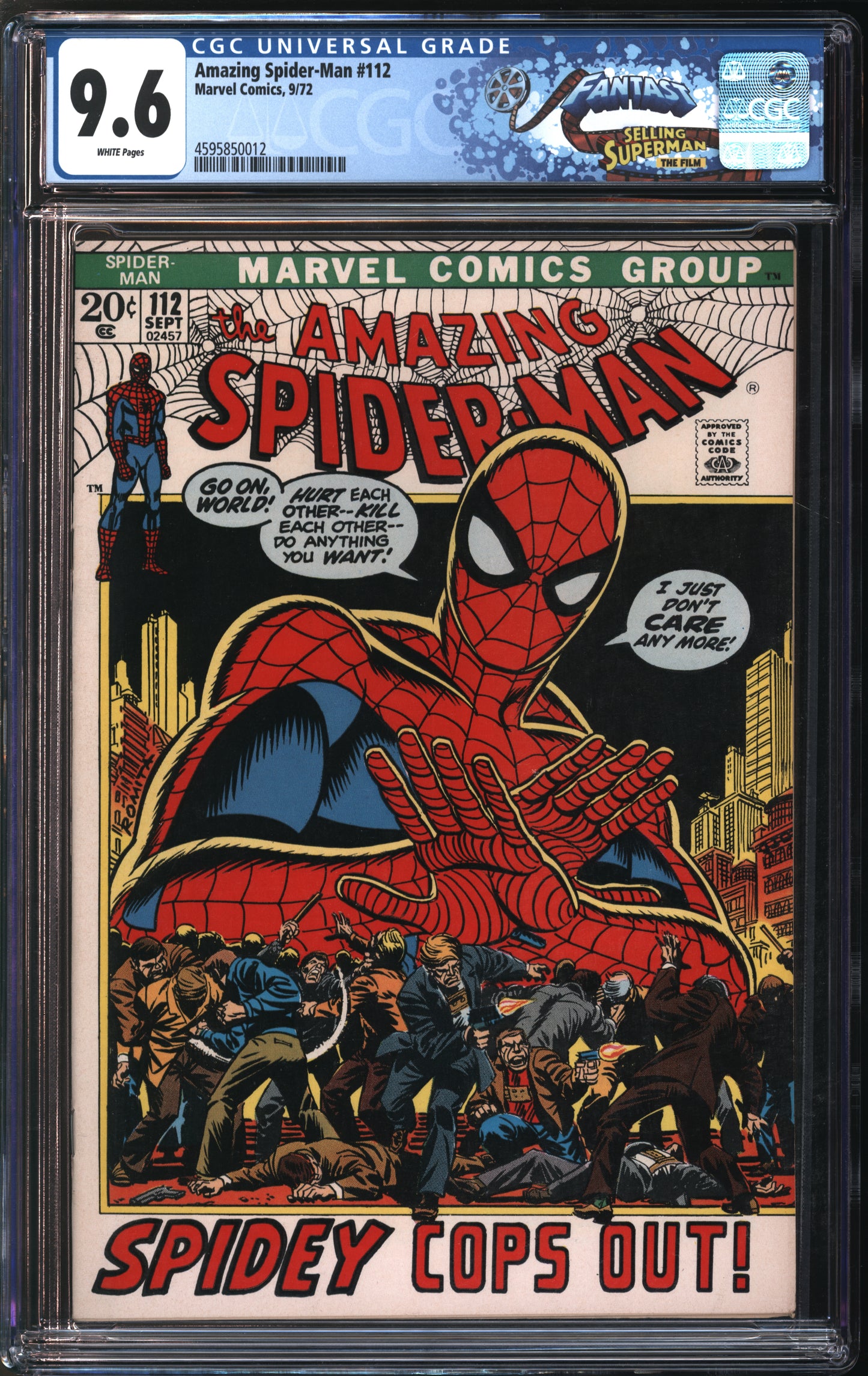 Marvel Comics Amazing Spider-Man #112 9/72 FANTAST CGC 9.6 White Pages