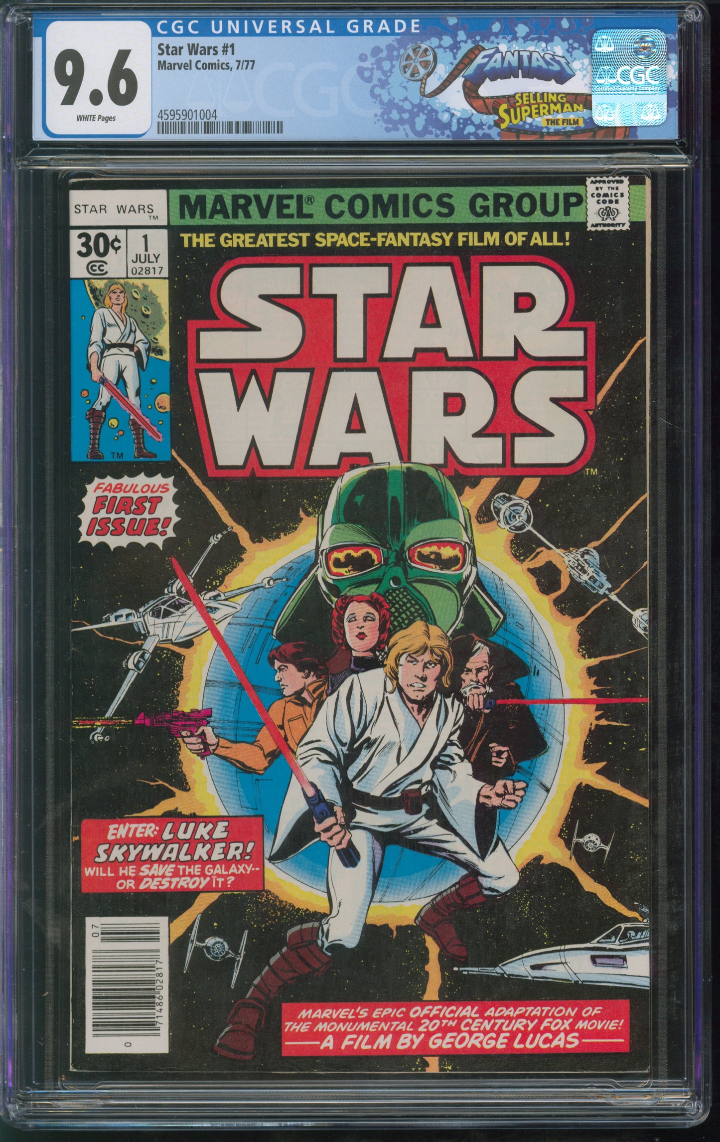 Marvel Star Wars #1 7/77 CGC FANTAST 9.6 White Pages