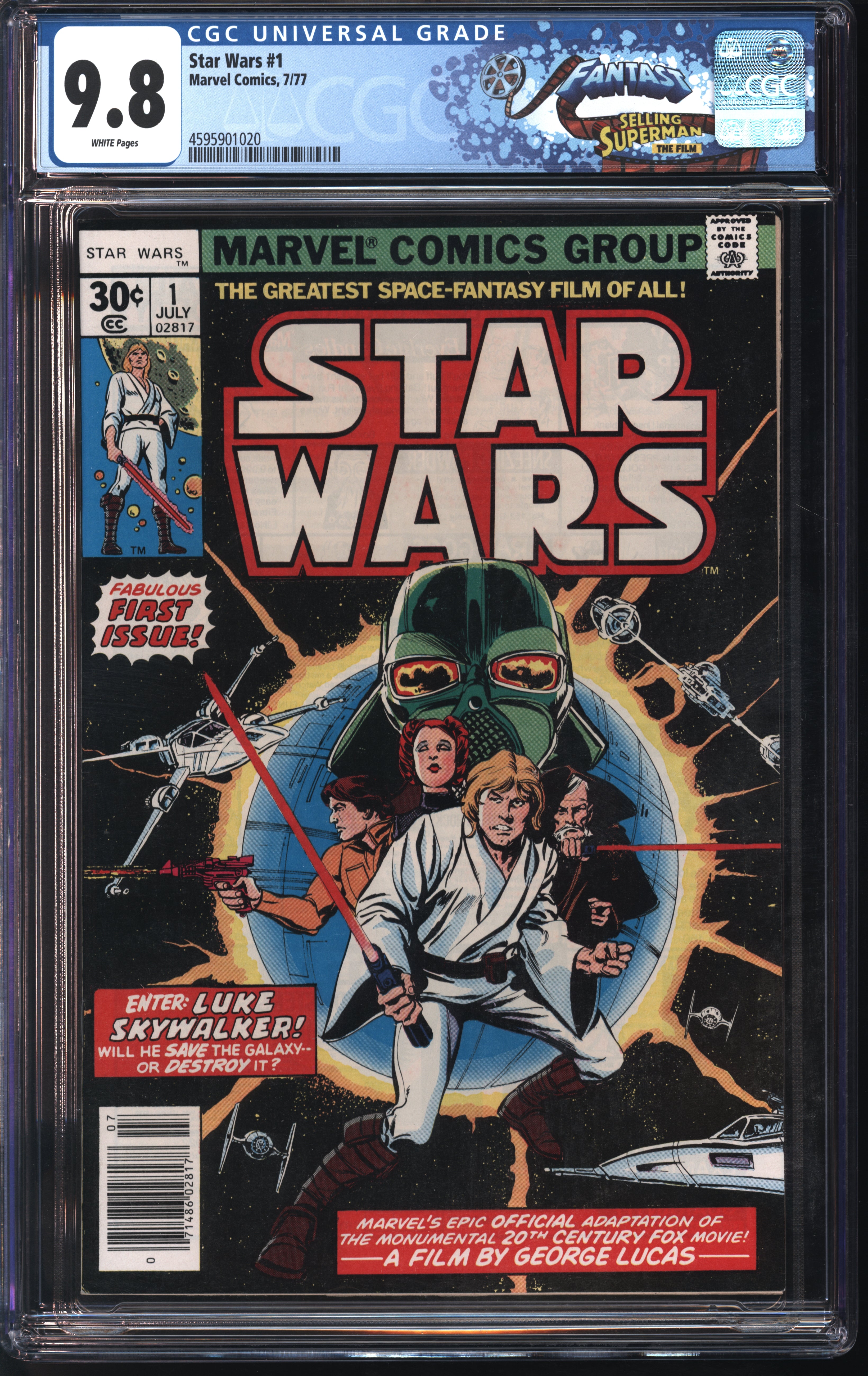 Marvel Star Wars #1 7/77 CGC FANTAST 9.8 White Pages