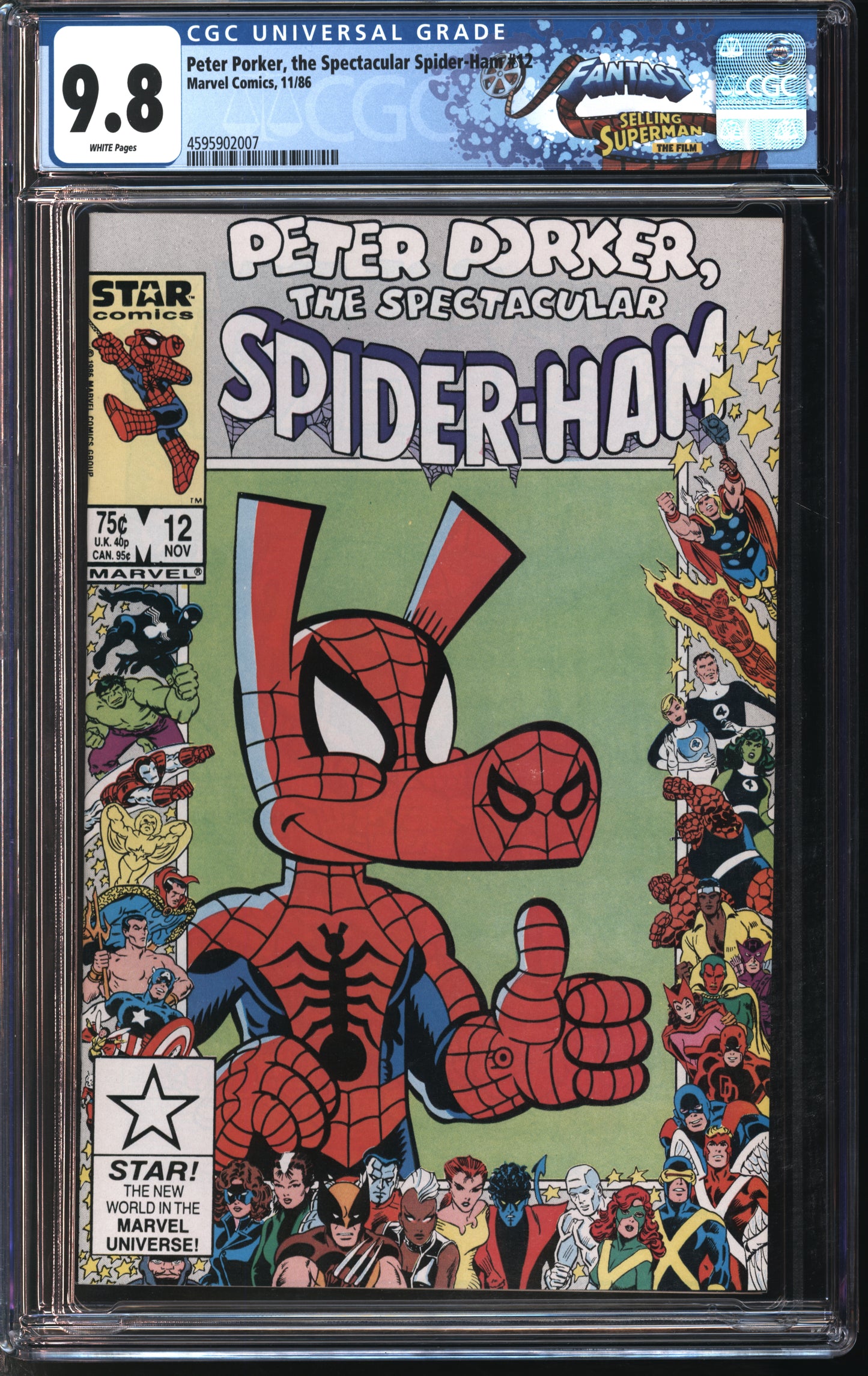 Marvel Comics Peter Porker, the Spectacular Spider-Ham #12 11/86 FANTAST CGC 9.8 White Pages