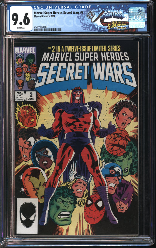 Marvel Comics Marvel Super Heroes Secret Wars #2 6/84 FANTAST CGC 9.6 White Pages