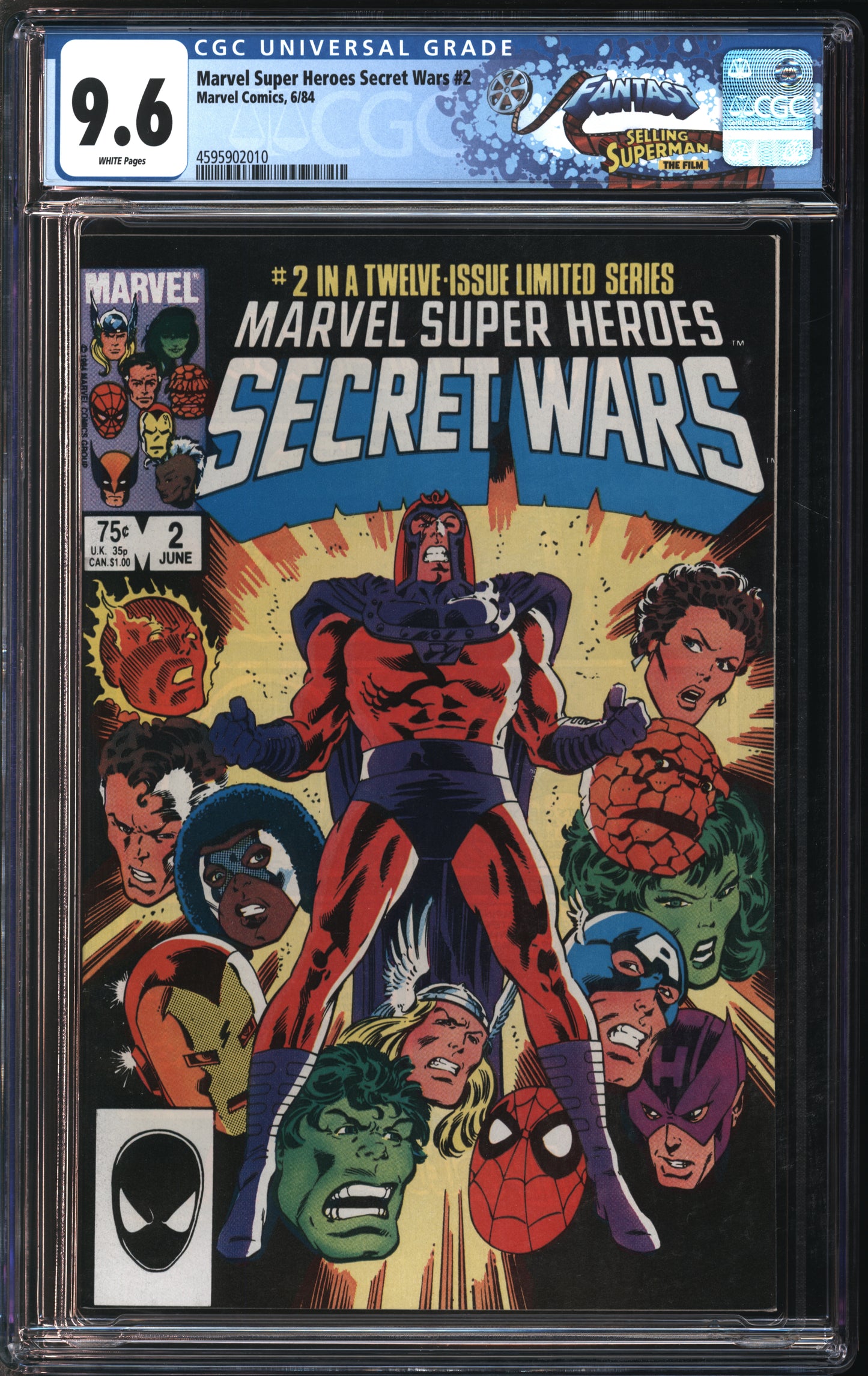 Marvel Comics Marvel Super Heroes Secret Wars #2 6/84 FANTAST CGC 9.6 White Pages