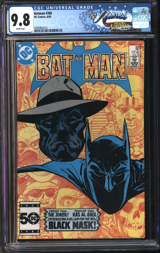 D.C. Comics Batman #386 8/85 FANTAST CGC 9.8 White Pages