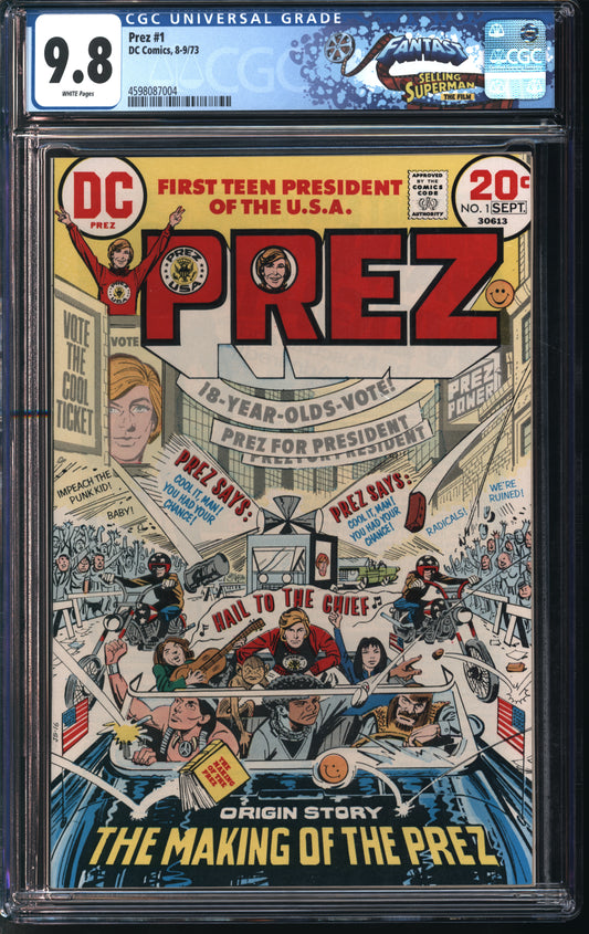 D.C. Comics Prez #1 8-9/73 FANTAST CGC 9.8 White Pages