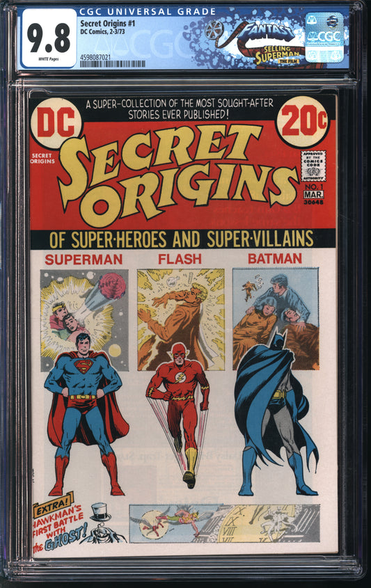 D.C. Comics Secret Origins #1 2-3/73 FANTAST CGC 9.8 White Pages
