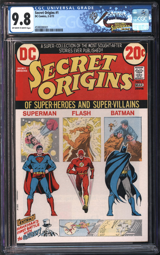 D.C. Comics Secret Origins #1 2-3/73 FANTAST CGC 9.8 Off-White to White Pages