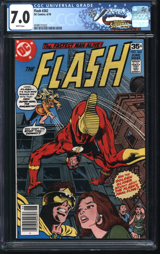 D.C. Comics Flash #262 6/78 FANTAST CGC 7.0 White Pages