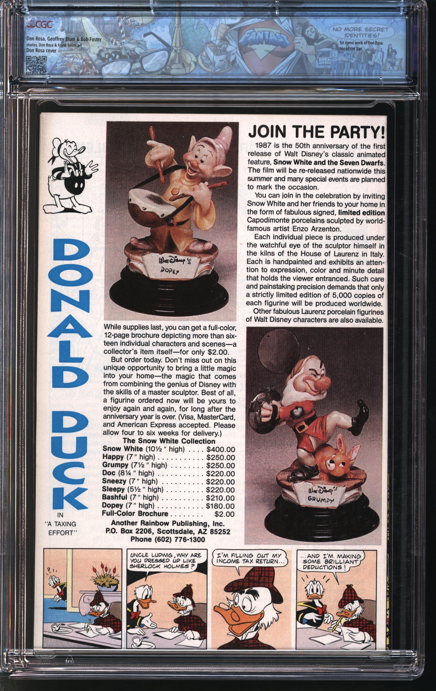 Gladstone Walt Disney's Uncle Scrooge #219 7/87 FANTAST CGC 9.8 White Pages