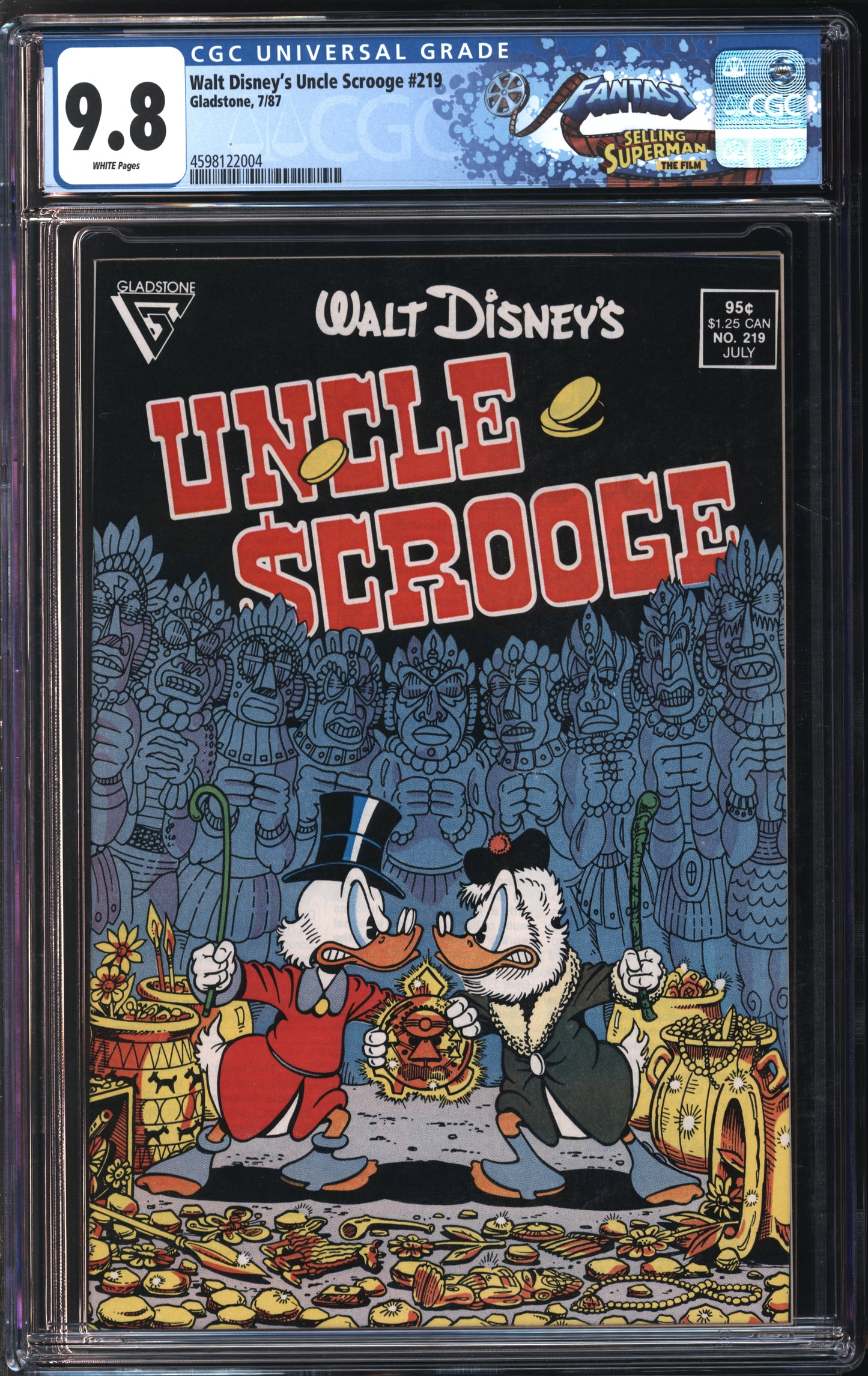 Gladstone Walt Disney's Uncle Scrooge #219 7/87 FANTAST CGC 9.8 White Pages