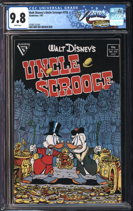 Gladstone Walt Disney's Uncle Scrooge #219 7/87 FANTAST CGC 9.8 White Pages