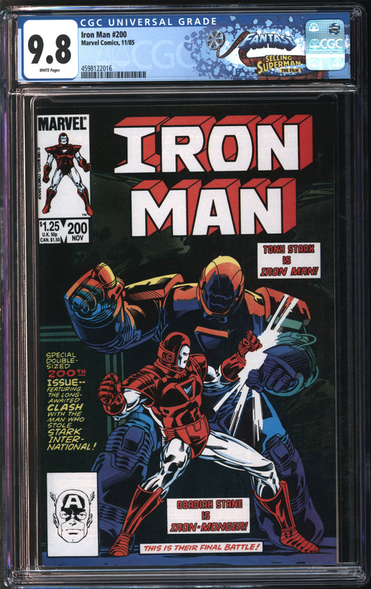 Marvel Comics Iron Man #200 11/85 FANTAST CGC 9.8 White Pages