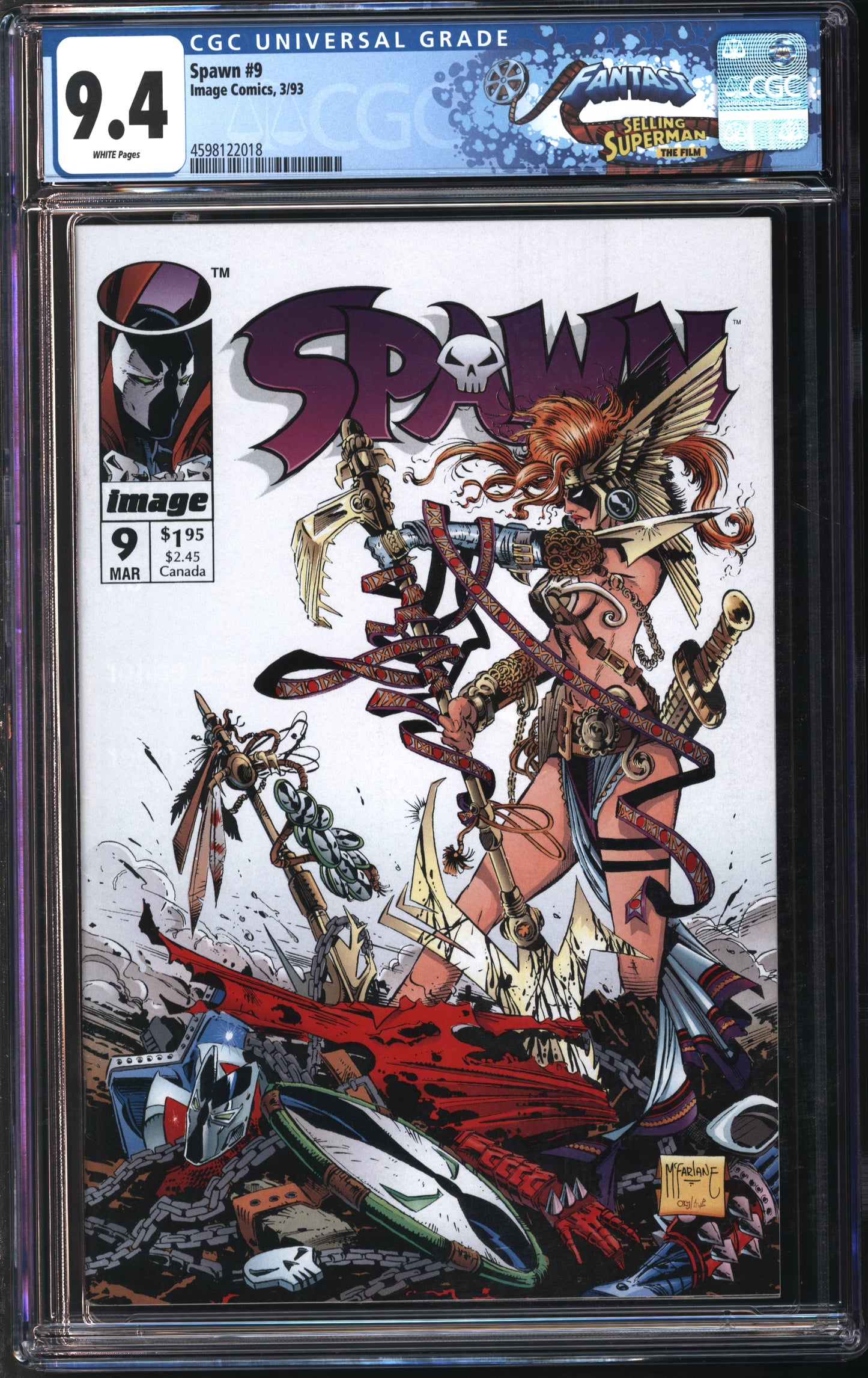 Image Comics Spawn #9 3/93 FANTAST CGC 9.4 White Pages