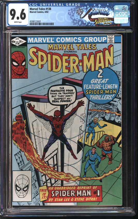 Marvel Comics Marvel Tales #138 4/82 FANTAST CGC 9.6 White Pages