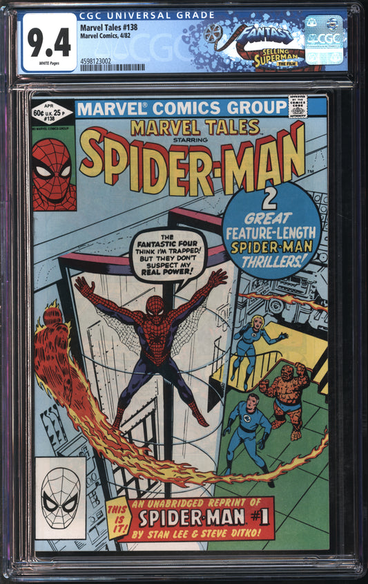 Marvel Comics Marvel Tales #138 4/82 FANTAST CGC 9.4 White Pages