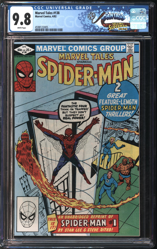 Marvel Comics Marvel Tales #138 4/82 FANTAST CGC 9.8 White Pages