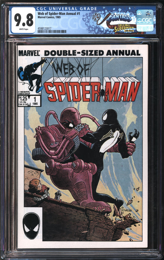 Marvel Comics Web of Spider-Man Annual #1 1985 FANTAST CGC 9.8 White Pages