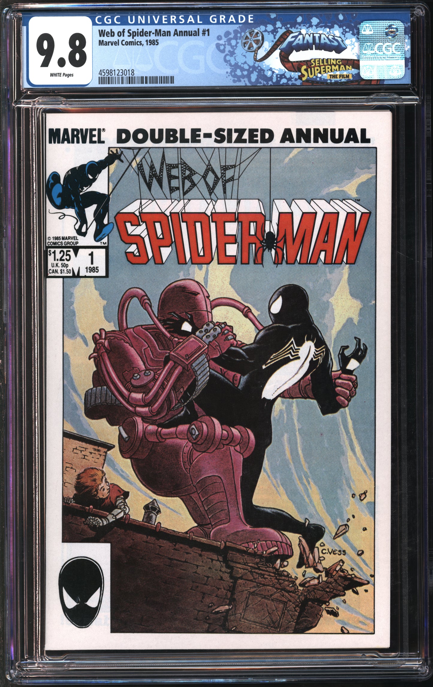 Marvel Comics Web of Spider-Man Annual #1 1985 FANTAST CGC 9.8 White Pages
