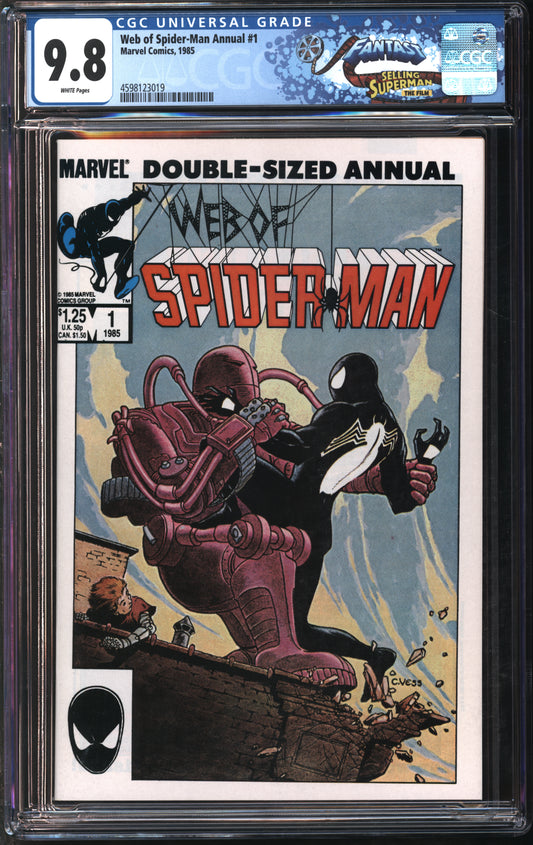 Marvel Comics Web of Spider-Man Annual #1 1985 FANTAST CGC 9.8 White Pages