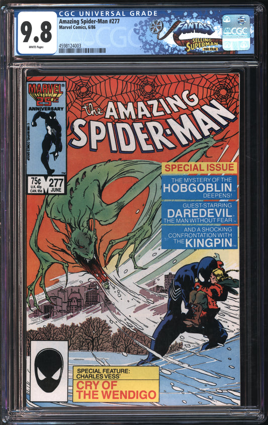 Marvel Comics Amazing Spider-Man #277 6/86 FANTAST CGC 9.8 White Pages