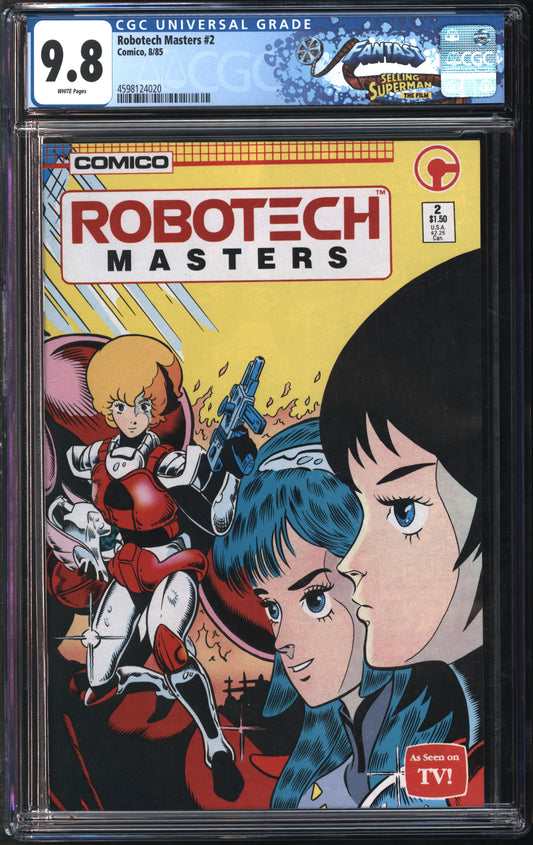 Comico Comics Robotech Masters #2 8/85 FANTAST CGC 9.8 White Pages