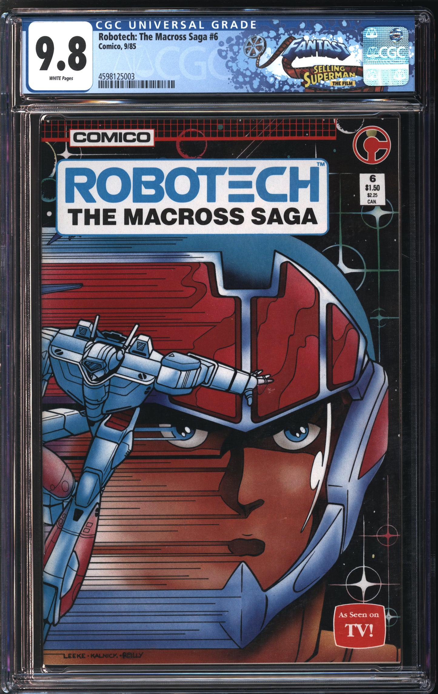 Comico Comics Robotech: The Macross Saga #6 9/85 FANTAST CGC 9.8 White Pages