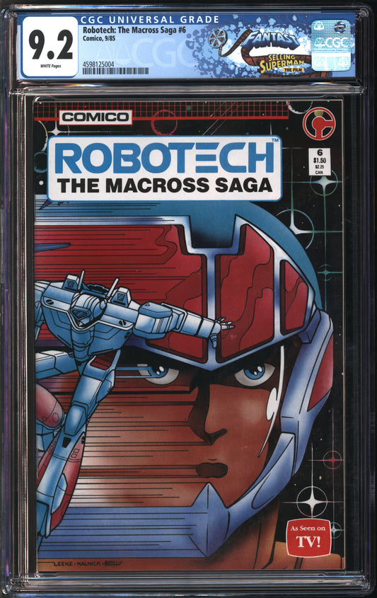 Comico Comics Robotech: The Macross Saga #6 9/85 FANTAST CGC 9.2 White Pages