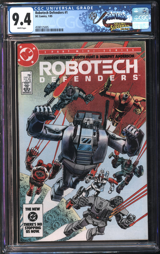 Comico Robotech Defenders #1 1/85 FANTAST CGC 9.4 White Pages
