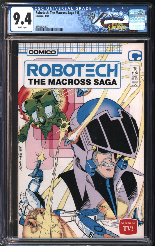 Comico Robotech: The Macross Saga #18 3/87 FANTAST CGC 9.4 White Pages
