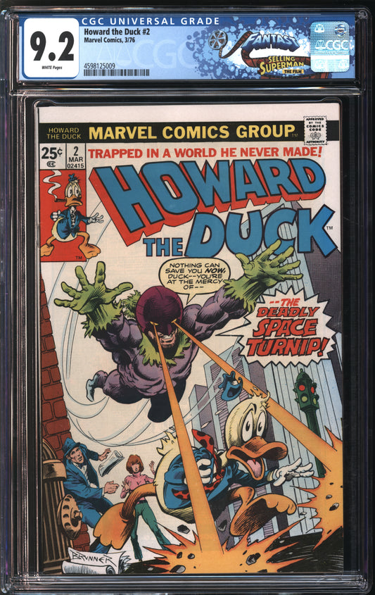 Marvel Comics Howard the Duck #2 3/76 FANTAST CGC 9.2 White Pages