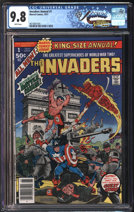 Marvel Comics Invaders Annual #1 1977 FANTAST CGC 9.8 White Pages