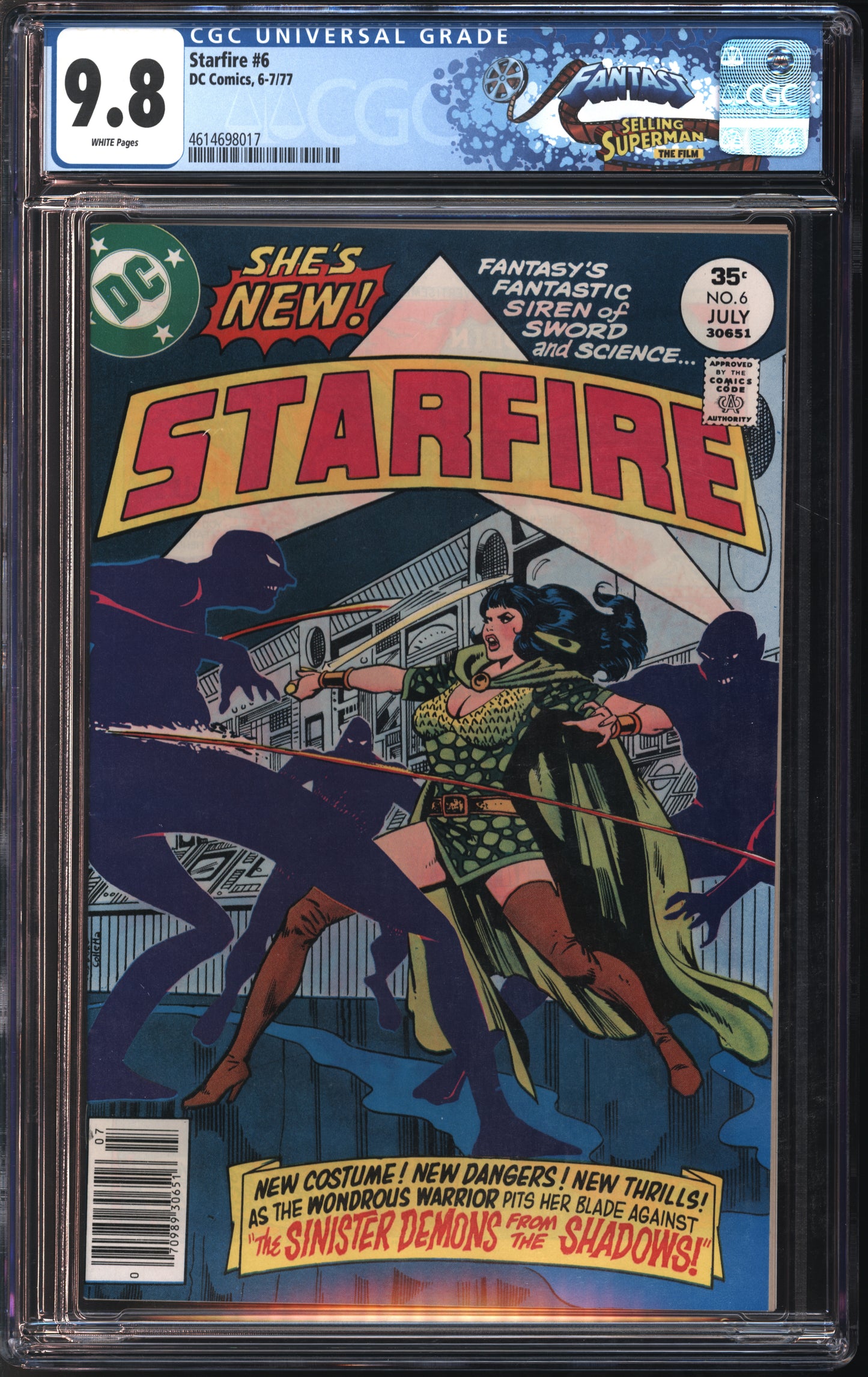 D.C. Comics Starfire #6 6-7/77 FANTAST CGC 9.8 White Pages