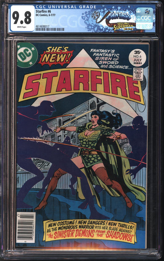 D.C. Comics Starfire #6 6-7/77 FANTAST CGC 9.8 White Pages