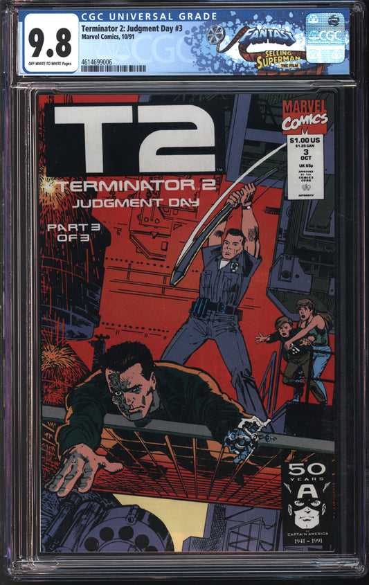 Marvel Comics Terminator 2: Judgement Day #3 10/91 FANTAST CGC 9.8 Off-White to White Pages