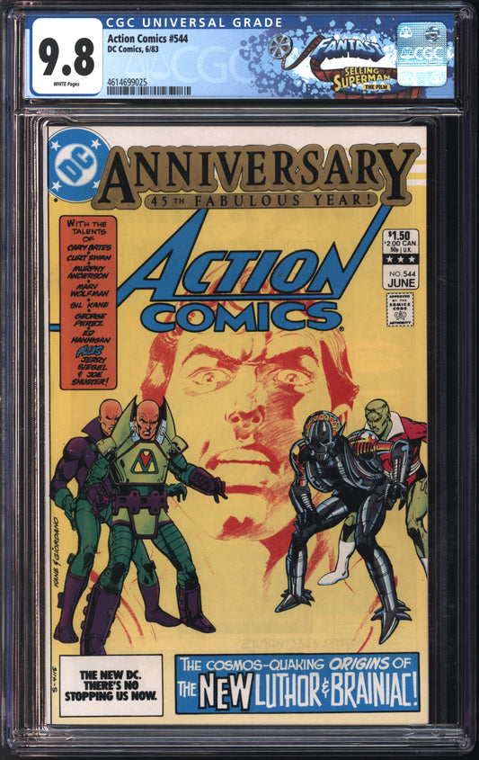 D.C. Comics Action Comics #544 6/83 FANTAST CGC 9.8 White Pages