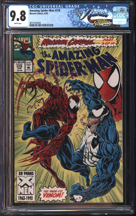 Marvel Comics Amazing Spider-Man #378 6/93 FANTAST CGC 9.8 White Pages
