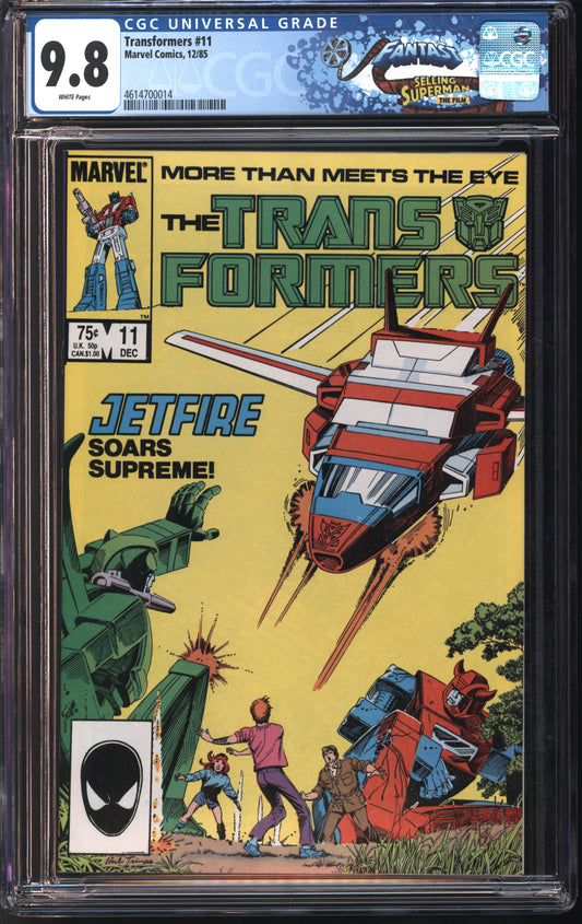 Marvel Comics Transformers #11 12/85 FANTAST CGC 9.8 White Pages