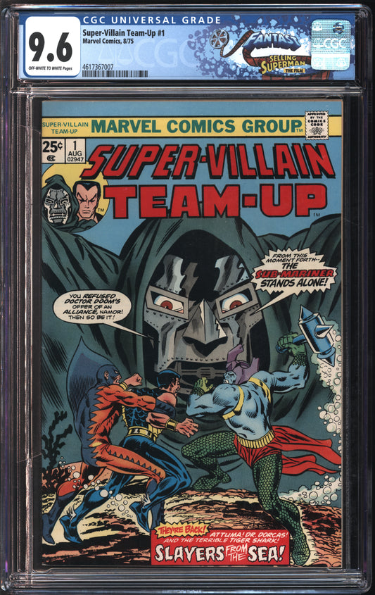 Marvel Comics Super-Villain Team-Up #1 8/75 FANTAST CGC 9.6 Off-White to White Pages