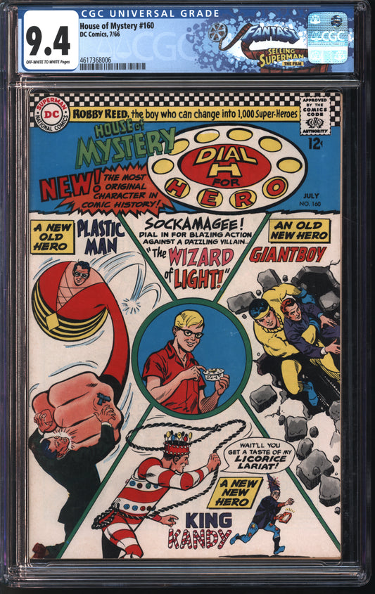 D.C. Comics House of Mystery #160 7/66 FANTAST CGC 9.4 Off-White to White Pages