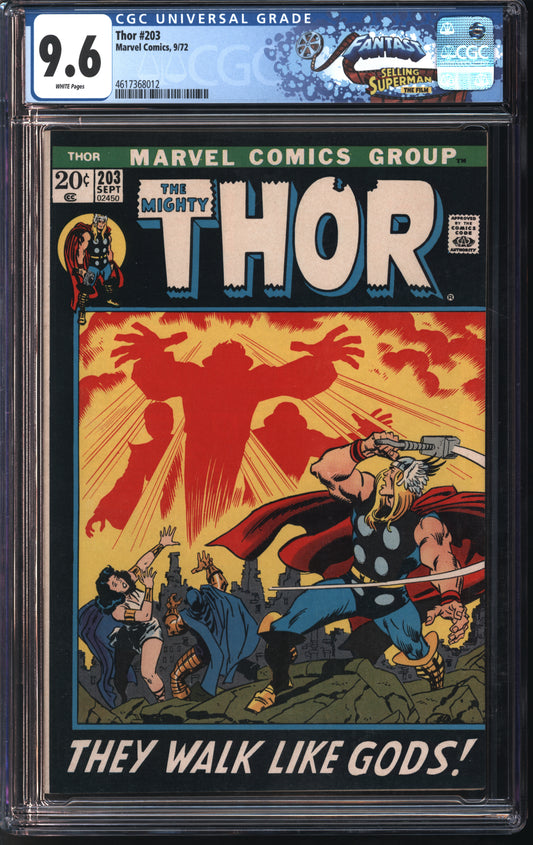 Marvel Comics Thor #203 9/72 FANTAST CGC 9.6 White Pages