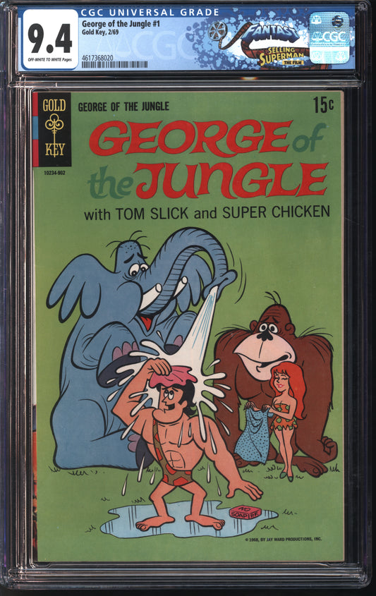 Gold Key George of the Jungle #1 2/69 FANTAST CGC 9.4 Off-White to White Pages