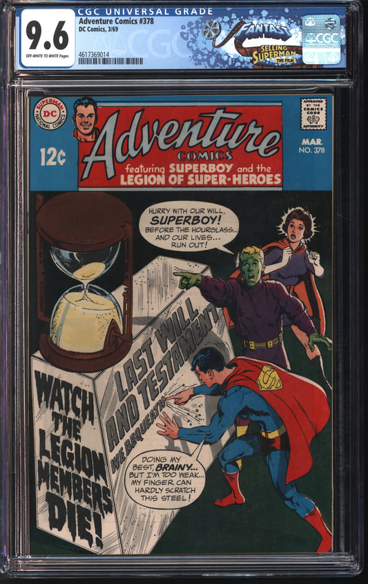 D.C. Comics Adventure Comics #378 2/69 FANTAST CGC 9.6 Off-White to White Pages