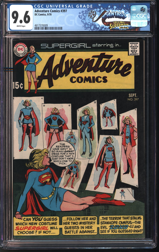 D.C. Comics Adventure Comics #397 9/70 FANTAST CGC 9.6 White Pages