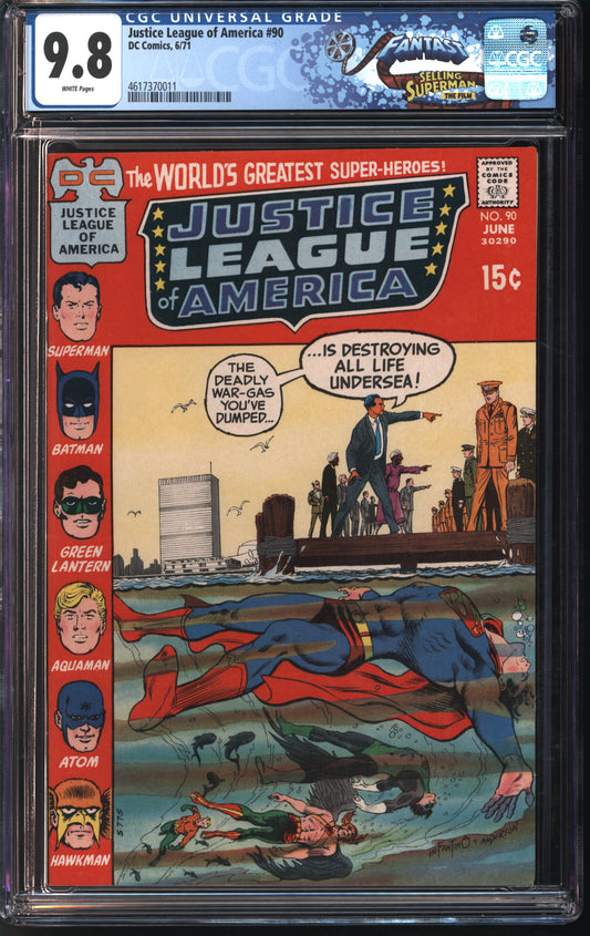 D.C. Comics Justice League of America #90 6/71 FANTAST CGC 9.8 White Pages