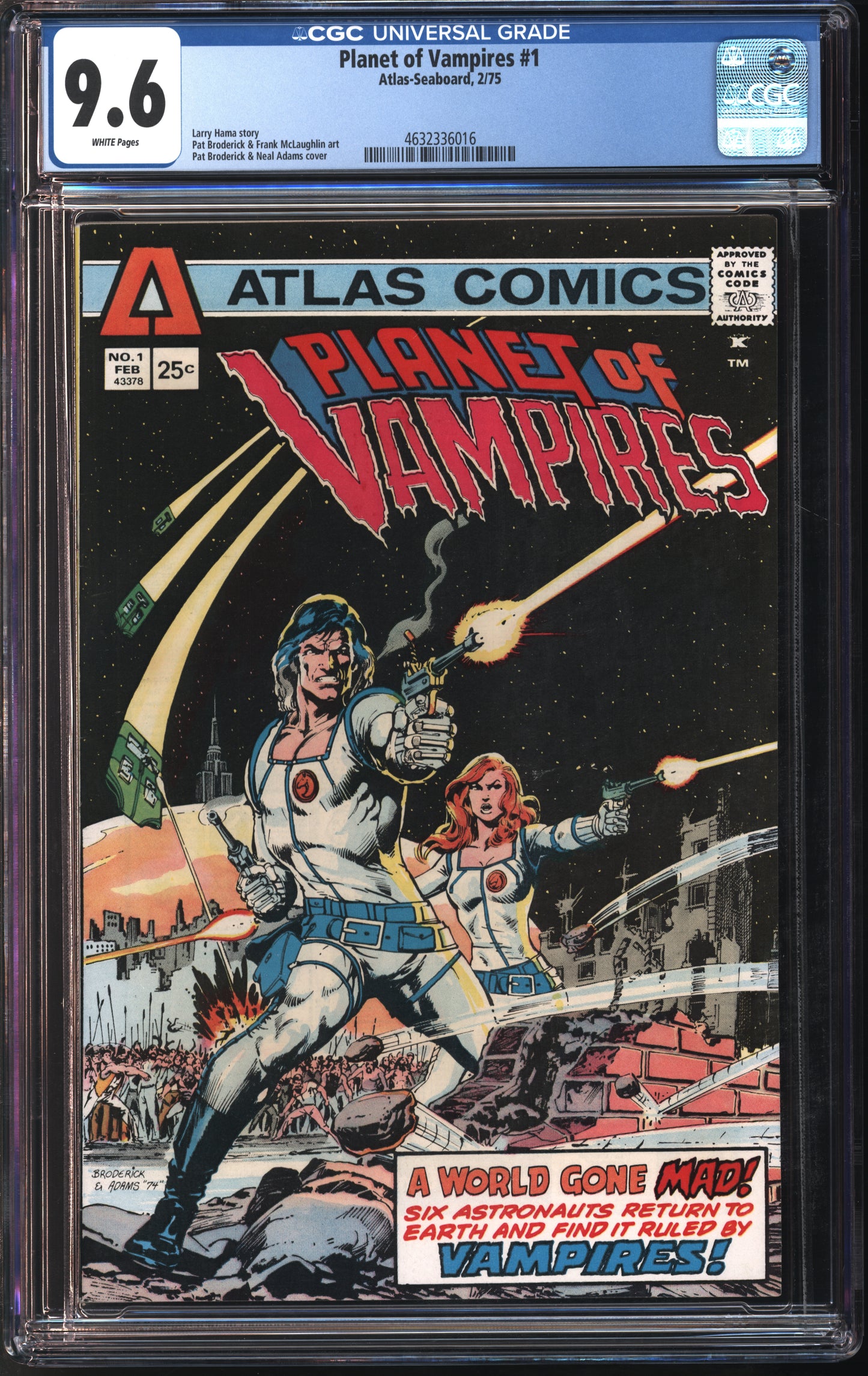Atlas-Seaboard Planet of Vampires #1 2/75 CGC 9.6 White Pages